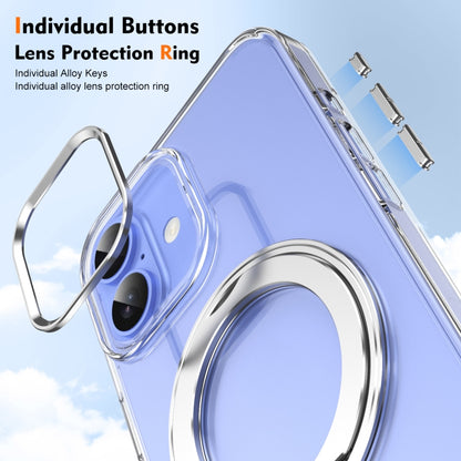 For iPhone 16 Ice-Cold Rotating Ring Holder PC MagSafe Phone Case(Silver) - iPhone 16 Cases by buy2fix | Online Shopping UK | buy2fix