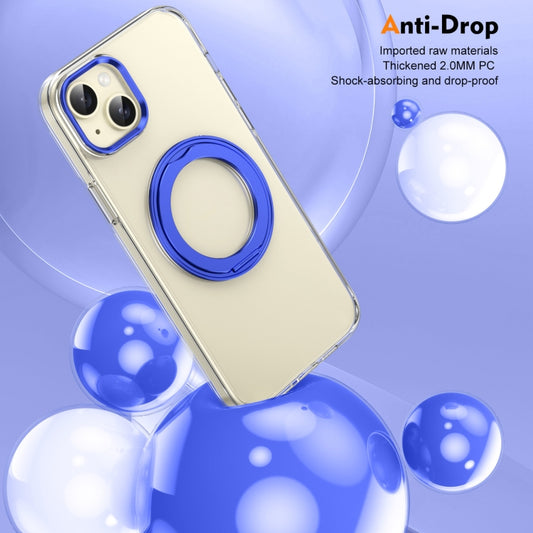 For iPhone 15 Plus / 14 Plus Ice-Cold Rotating Ring Holder PC MagSafe Phone Case(Blue) - iPhone 15 Plus Cases by buy2fix | Online Shopping UK | buy2fix