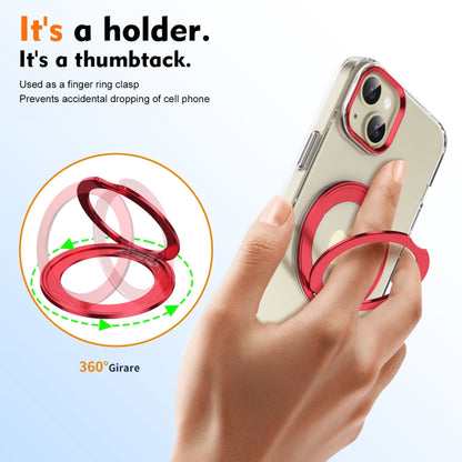 For iPhone 15 Plus / 14 Plus Ice-Cold Rotating Ring Holder PC MagSafe Phone Case(Red) - iPhone 15 Plus Cases by buy2fix | Online Shopping UK | buy2fix