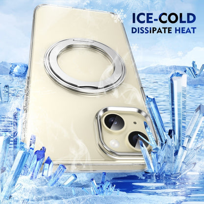 For iPhone 15 Plus / 14 Plus Ice-Cold Rotating Ring Holder PC MagSafe Phone Case(Silver) - iPhone 15 Plus Cases by buy2fix | Online Shopping UK | buy2fix