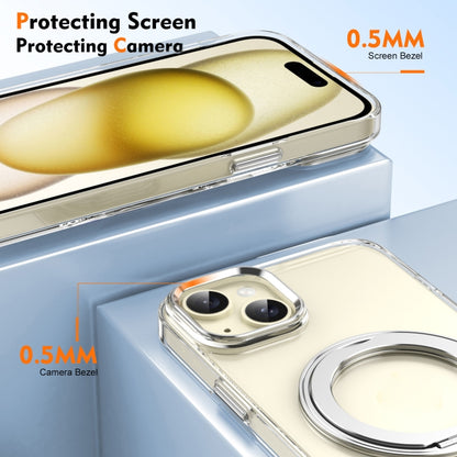 For iPhone 15 Plus / 14 Plus Ice-Cold Rotating Ring Holder PC MagSafe Phone Case(Silver) - iPhone 15 Plus Cases by buy2fix | Online Shopping UK | buy2fix