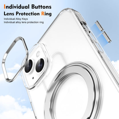 For iPhone 15 Plus / 14 Plus Ice-Cold Rotating Ring Holder PC MagSafe Phone Case(Silver) - iPhone 15 Plus Cases by buy2fix | Online Shopping UK | buy2fix