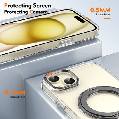 For iPhone 15 Plus / 14 Plus Ice-Cold Rotating Ring Holder PC MagSafe Phone Case(Black) - iPhone 15 Plus Cases by buy2fix | Online Shopping UK | buy2fix