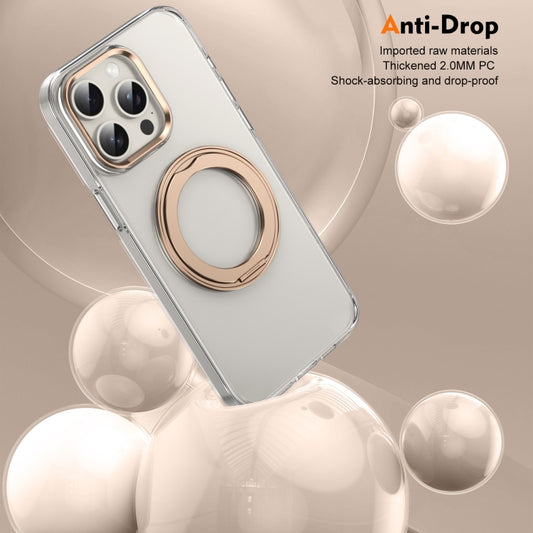 For iPhone 14 Pro Ice-Cold Rotating Ring Holder PC MagSafe Phone Case(Desert Gold) - iPhone 14 Pro Cases by buy2fix | Online Shopping UK | buy2fix