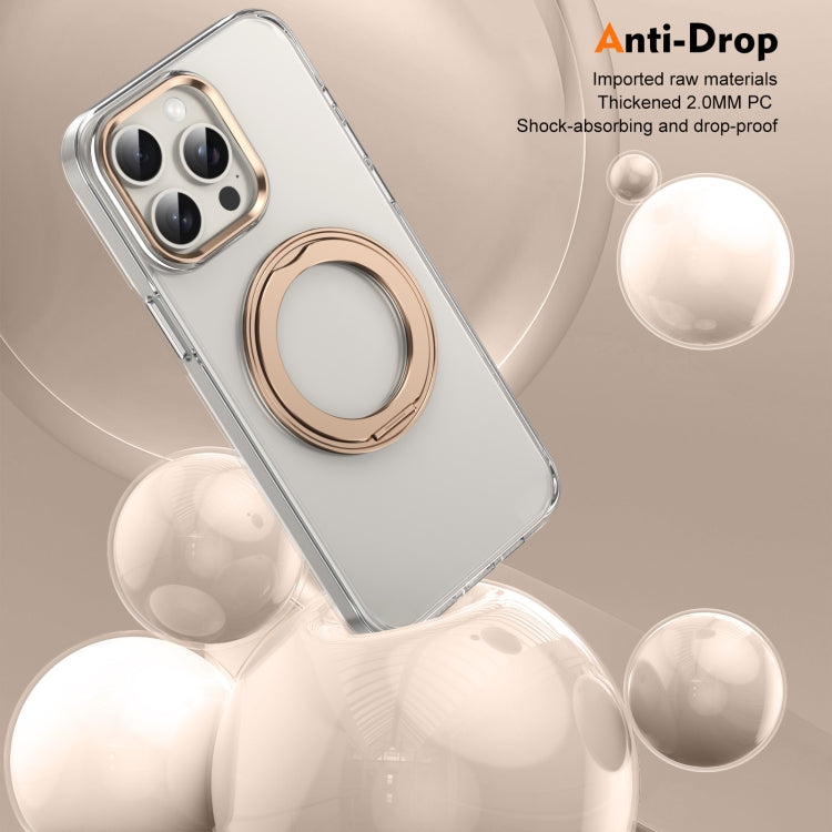 For iPhone 14 Pro Max Ice-Cold Rotating Ring Holder PC MagSafe Phone Case(Desert Gold) - iPhone 14 Pro Max Cases by buy2fix | Online Shopping UK | buy2fix