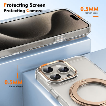 For iPhone 14 Pro Max Ice-Cold Rotating Ring Holder PC MagSafe Phone Case(Desert Gold) - iPhone 14 Pro Max Cases by buy2fix | Online Shopping UK | buy2fix