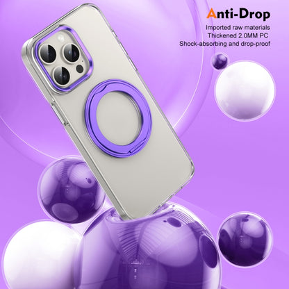 For iPhone 13 Pro Max Ice-Cold Rotating Ring Holder PC MagSafe Phone Case(Purple) - iPhone 13 Pro Max Cases by buy2fix | Online Shopping UK | buy2fix