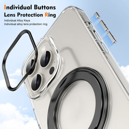 For iPhone 13 Pro Max Ice-Cold Rotating Ring Holder PC MagSafe Phone Case(Black) - iPhone 13 Pro Max Cases by buy2fix | Online Shopping UK | buy2fix