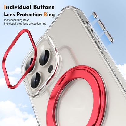 For iPhone 13 Pro Ice-Cold Rotating Ring Holder PC MagSafe Phone Case(Red) - iPhone 13 Pro Cases by buy2fix | Online Shopping UK | buy2fix