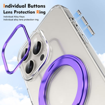For iPhone 13 Pro Ice-Cold Rotating Ring Holder PC MagSafe Phone Case(Purple) - iPhone 13 Pro Cases by buy2fix | Online Shopping UK | buy2fix