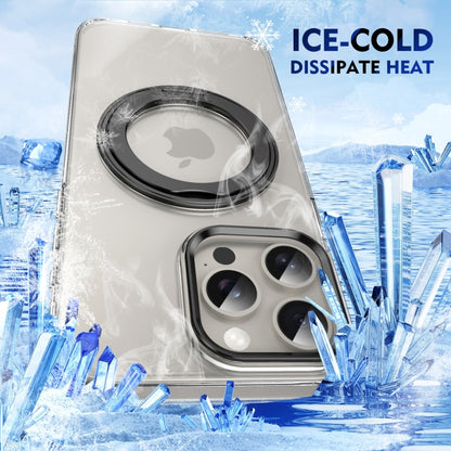 For iPhone 13 Pro Ice-Cold Rotating Ring Holder PC MagSafe Phone Case(Black) - iPhone 13 Pro Cases by buy2fix | Online Shopping UK | buy2fix