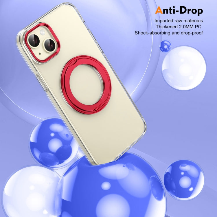 For iPhone 13 Ice-Cold Rotating Ring Holder PC MagSafe Phone Case(Red) - iPhone 13 Cases by buy2fix | Online Shopping UK | buy2fix
