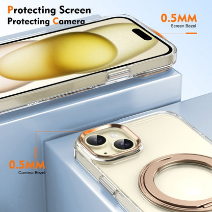 For iPhone 13 Ice-Cold Rotating Ring Holder PC MagSafe Phone Case(Desert Gold) - iPhone 13 Cases by buy2fix | Online Shopping UK | buy2fix