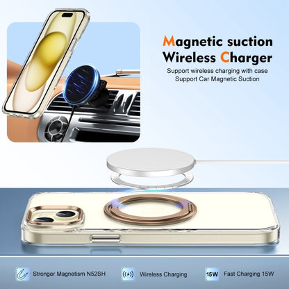 For iPhone 13 Ice-Cold Rotating Ring Holder PC MagSafe Phone Case(Desert Gold) - iPhone 13 Cases by buy2fix | Online Shopping UK | buy2fix