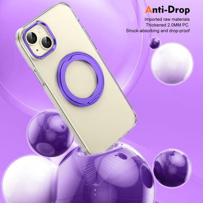 For iPhone 13 Ice-Cold Rotating Ring Holder PC MagSafe Phone Case(Purple) - iPhone 13 Cases by buy2fix | Online Shopping UK | buy2fix