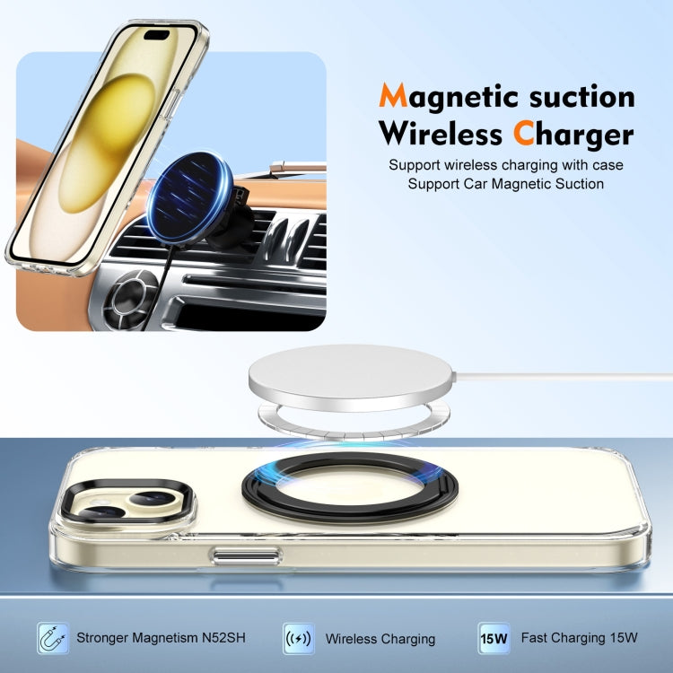 For iPhone 13 Ice-Cold Rotating Ring Holder PC MagSafe Phone Case(Black) - iPhone 13 Cases by buy2fix | Online Shopping UK | buy2fix