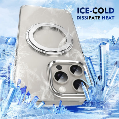 For iPhone 12 Pro Max Ice-Cold Rotating Ring Holder PC MagSafe Phone Case(Silver) - iPhone 12 Pro Max Cases by buy2fix | Online Shopping UK | buy2fix