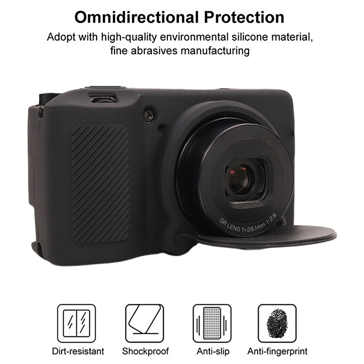 For Ricoh GR III Soft Silicone Protective Case(Black) - Protective Case by buy2fix | Online Shopping UK | buy2fix