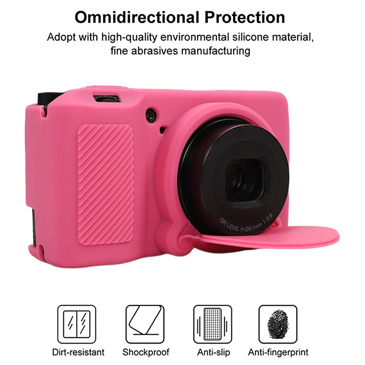 For Ricoh GR III Soft Silicone Protective Case(Rose Red) - Protective Case by buy2fix | Online Shopping UK | buy2fix