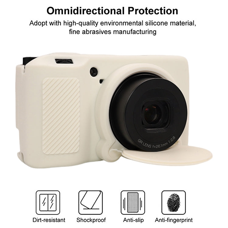 For Ricoh GR III Soft Silicone Protective Case(White) - Protective Case by buy2fix | Online Shopping UK | buy2fix