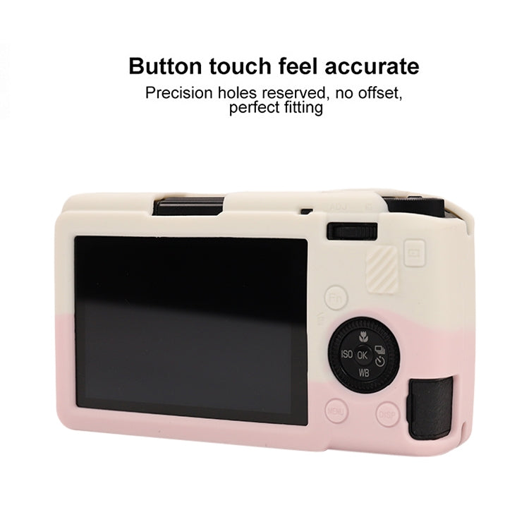 For Ricoh GR III Soft Silicone Protective Case(White Pink) - Protective Case by buy2fix | Online Shopping UK | buy2fix
