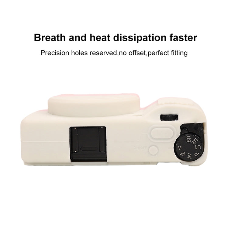 For Ricoh GR III Soft Silicone Protective Case(White Pink) - Protective Case by buy2fix | Online Shopping UK | buy2fix