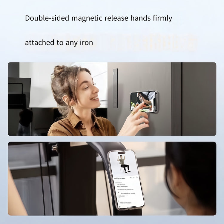 Metal Magsafe Magnetic Ring Silicone Band Phone Holder(Black) - Ring Holder by buy2fix | Online Shopping UK | buy2fix