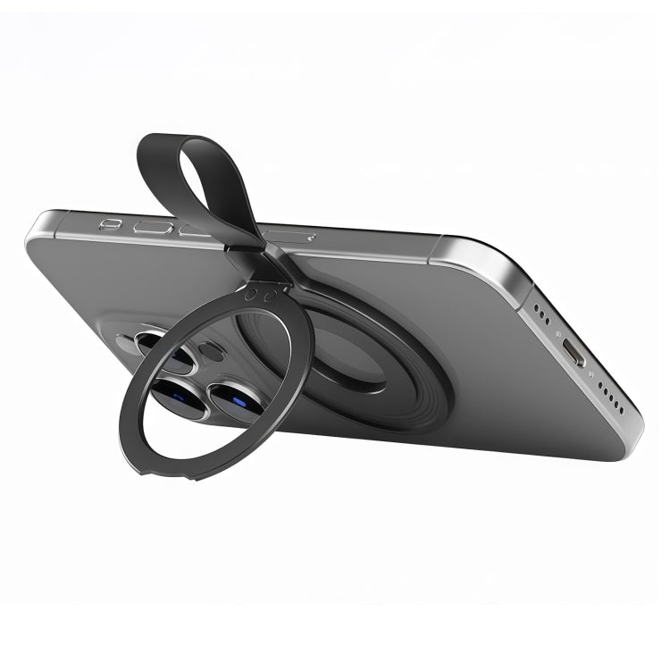 Metal Magsafe Magnetic Ring Silicone Band Phone Holder(Grey) - Ring Holder by buy2fix | Online Shopping UK | buy2fix