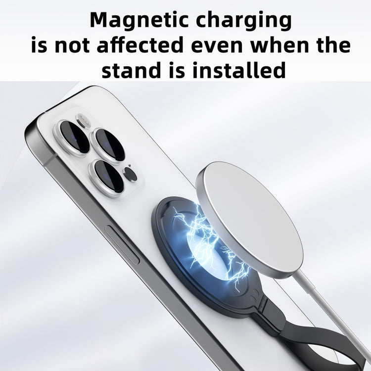 Metal Magsafe Magnetic Ring Silicone Band Phone Holder(Black) - Ring Holder by buy2fix | Online Shopping UK | buy2fix