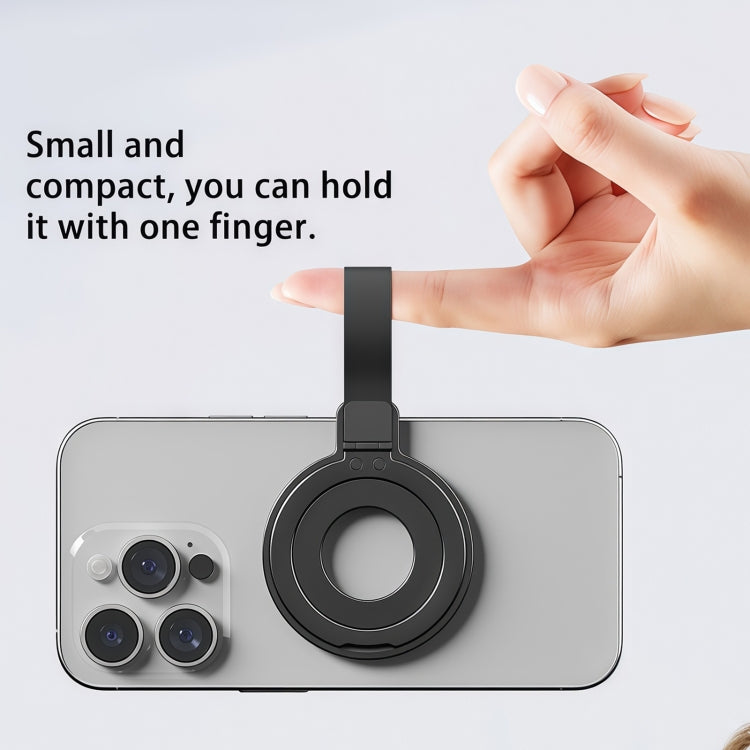 Metal Magsafe Magnetic Ring Silicone Band Phone Holder(Black) - Ring Holder by buy2fix | Online Shopping UK | buy2fix