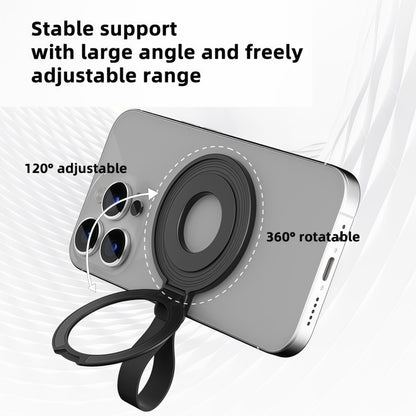 Metal Magsafe Magnetic Ring Silicone Band Phone Holder(Black) - Ring Holder by buy2fix | Online Shopping UK | buy2fix