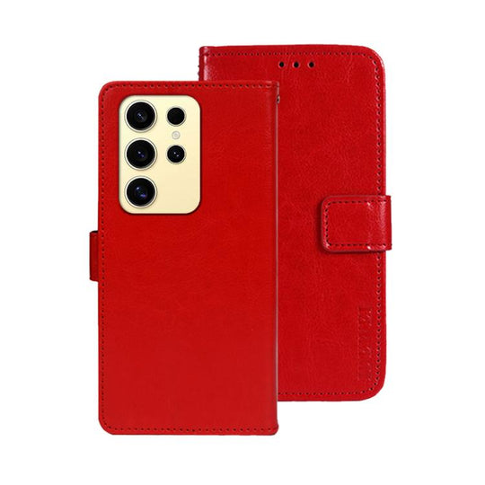 For Samsung Galaxy S25 Ultra 5G idewei Crazy Horse Texture Leather Phone Case(Red)