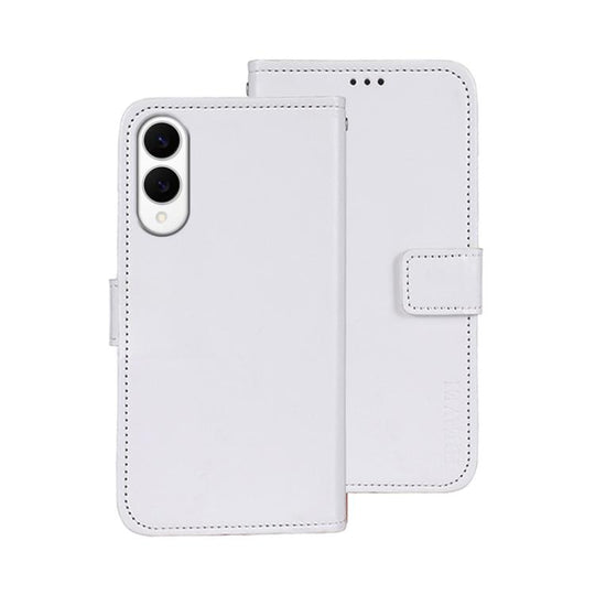 For Samsung Galaxy S25 Edge 5G idewei Crazy Horse Texture Leather Phone Case(White)