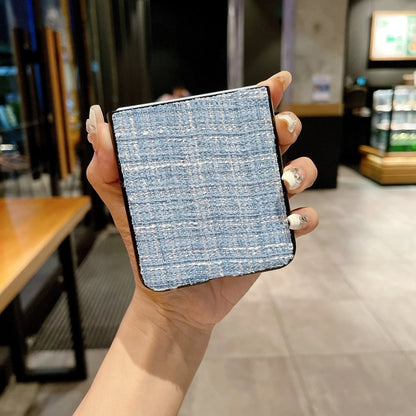 For Motorola Razr 40 Ultra Plaid Fabric PC Protective Phone Case(Black) by buy2fix