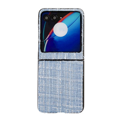 For Motorola Razr 40 Ultra Plaid Fabric PC Protective Phone Case(Blue) by buy2fix