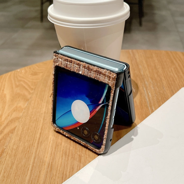 For Motorola Razr 40 Ultra Plaid Fabric PC Protective Phone Case(Green) by buy2fix