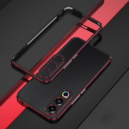 For Meizu 21 Aurora Series Lens Protector + Metal Frame Phone Case(Black Red) - Meizu by buy2fix | Online Shopping UK | buy2fix
