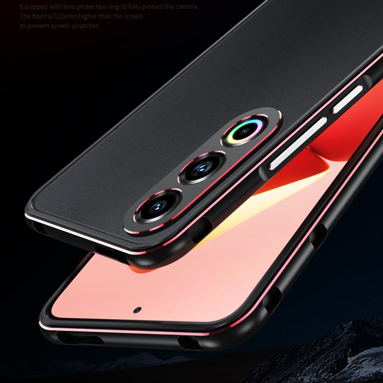 For Meizu 21 Aurora Series Lens Protector + Metal Frame Phone Case(Black Red) - Meizu by buy2fix | Online Shopping UK | buy2fix