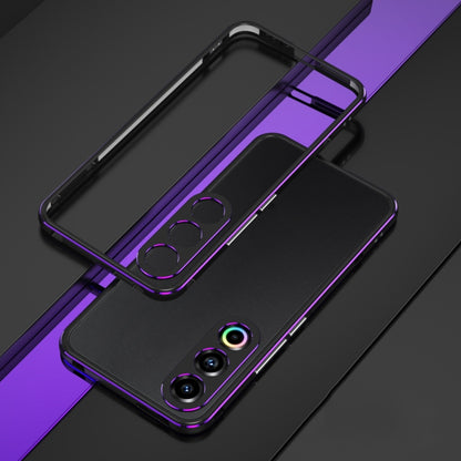 For Meizu 21 Aurora Series Lens Protector + Metal Frame Phone Case(Black Purple) - More Brand by buy2fix | Online Shopping UK | buy2fix