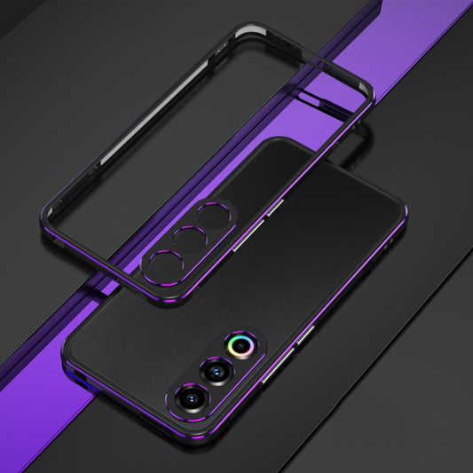 For Meizu 21 Aurora Series Lens Protector + Metal Frame Phone Case(Black Purple) - More Brand by buy2fix | Online Shopping UK | buy2fix