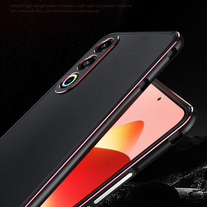 For Meizu 21 Aurora Series Lens Protector + Metal Frame Phone Case(Black Purple) - More Brand by buy2fix | Online Shopping UK | buy2fix