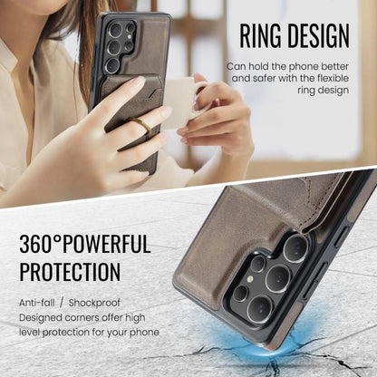 For Samsung Galaxy S25 Ultra 5G MAGKING K1 MagSafe Detachable Wallet RFID Back Cover Phone Case(Coffee) - Galaxy S25 Ultra 5G Cases by MAGKING | Online Shopping UK | buy2fix