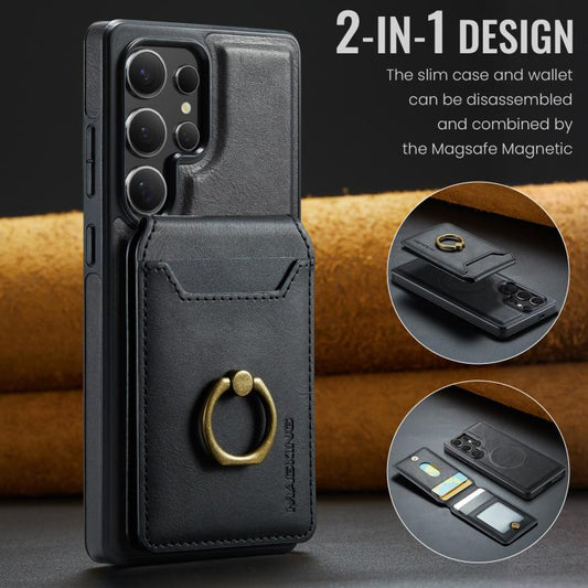 For Samsung Galaxy S25 Ultra 5G MAGKING K1 MagSafe Detachable Wallet RFID Back Cover Phone Case(Black) - Galaxy S25 Ultra 5G Cases by MAGKING | Online Shopping UK | buy2fix