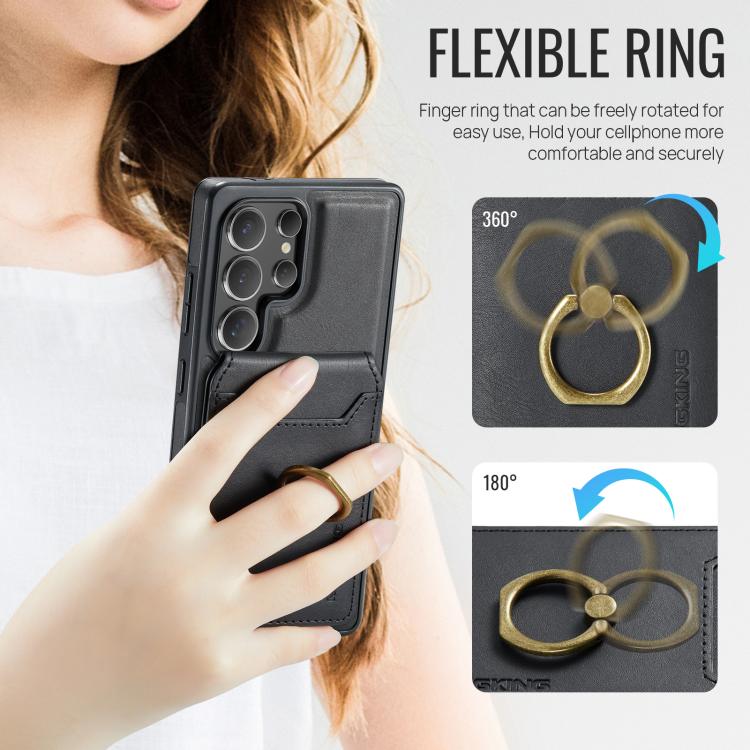 For Samsung Galaxy S25 Ultra 5G MAGKING K1 MagSafe Detachable Wallet RFID Back Cover Phone Case(Black) - Galaxy S25 Ultra 5G Cases by MAGKING | Online Shopping UK | buy2fix