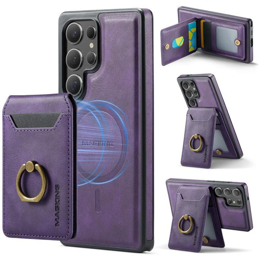 For Samsung Galaxy S25 Ultra 5G MAGKING K1 MagSafe Detachable Wallet RFID Back Cover Phone Case(Purple) - Galaxy S25 Ultra 5G Cases by MAGKING | Online Shopping UK | buy2fix