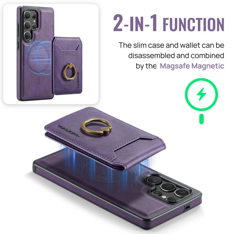 For Samsung Galaxy S25 Ultra 5G MAGKING K1 MagSafe Detachable Wallet RFID Back Cover Phone Case(Purple) - Galaxy S25 Ultra 5G Cases by MAGKING | Online Shopping UK | buy2fix