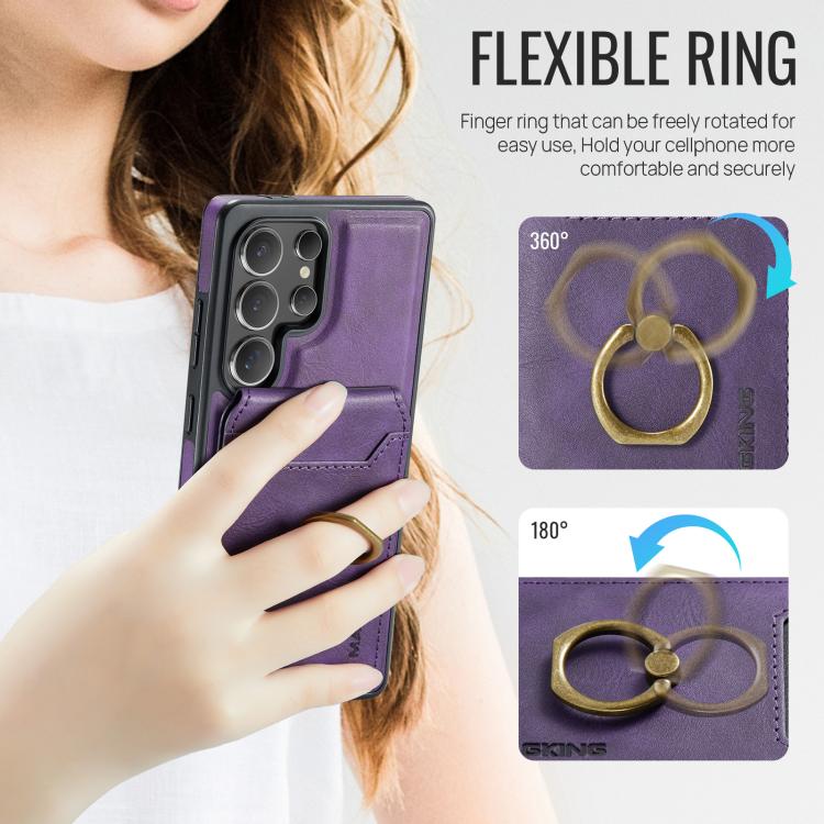 For Samsung Galaxy S25 Ultra 5G MAGKING K1 MagSafe Detachable Wallet RFID Back Cover Phone Case(Purple) - Galaxy S25 Ultra 5G Cases by MAGKING | Online Shopping UK | buy2fix