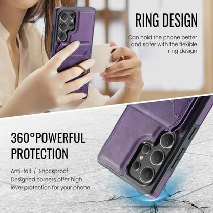 For Samsung Galaxy S25 Ultra 5G MAGKING K1 MagSafe Detachable Wallet RFID Back Cover Phone Case(Purple) - Galaxy S25 Ultra 5G Cases by MAGKING | Online Shopping UK | buy2fix