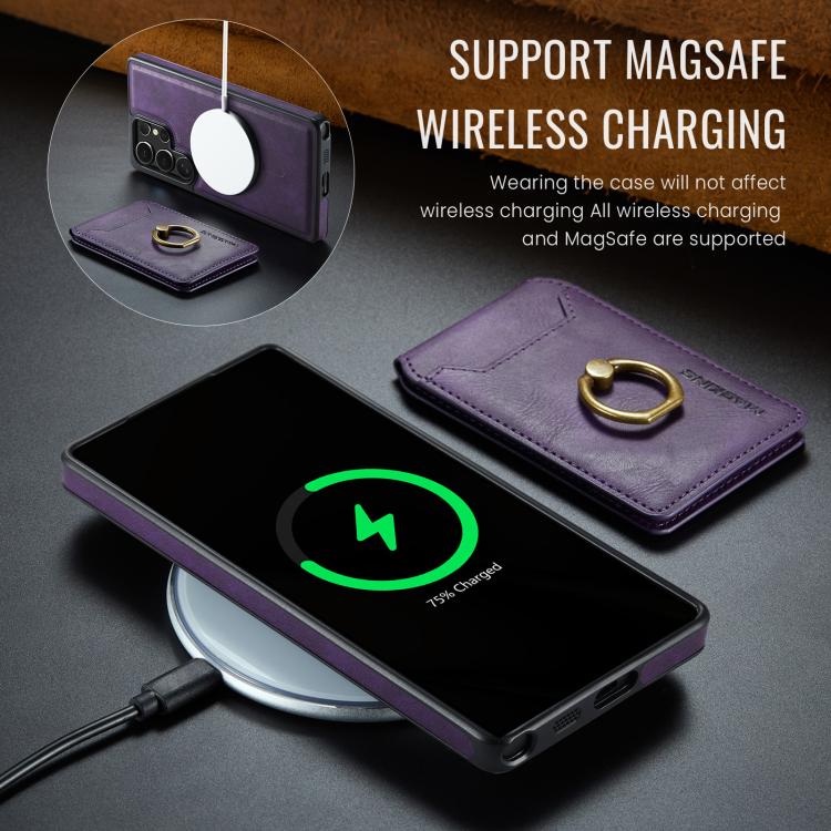 For Samsung Galaxy S25 Ultra 5G MAGKING K1 MagSafe Detachable Wallet RFID Back Cover Phone Case(Purple) - Galaxy S25 Ultra 5G Cases by MAGKING | Online Shopping UK | buy2fix