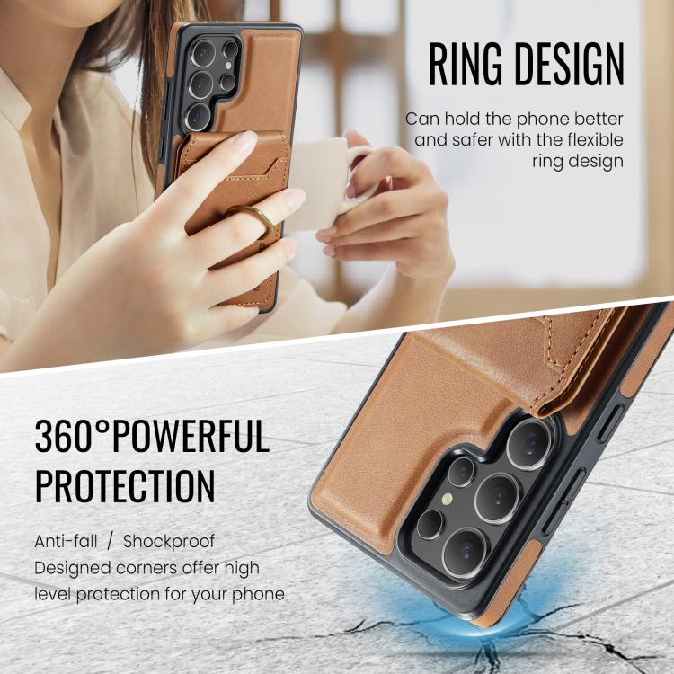 For Samsung Galaxy S25 Ultra 5G MAGKING K1 MagSafe Detachable Wallet RFID Back Cover Phone Case(Brown) - Galaxy S25 Ultra 5G Cases by MAGKING | Online Shopping UK | buy2fix